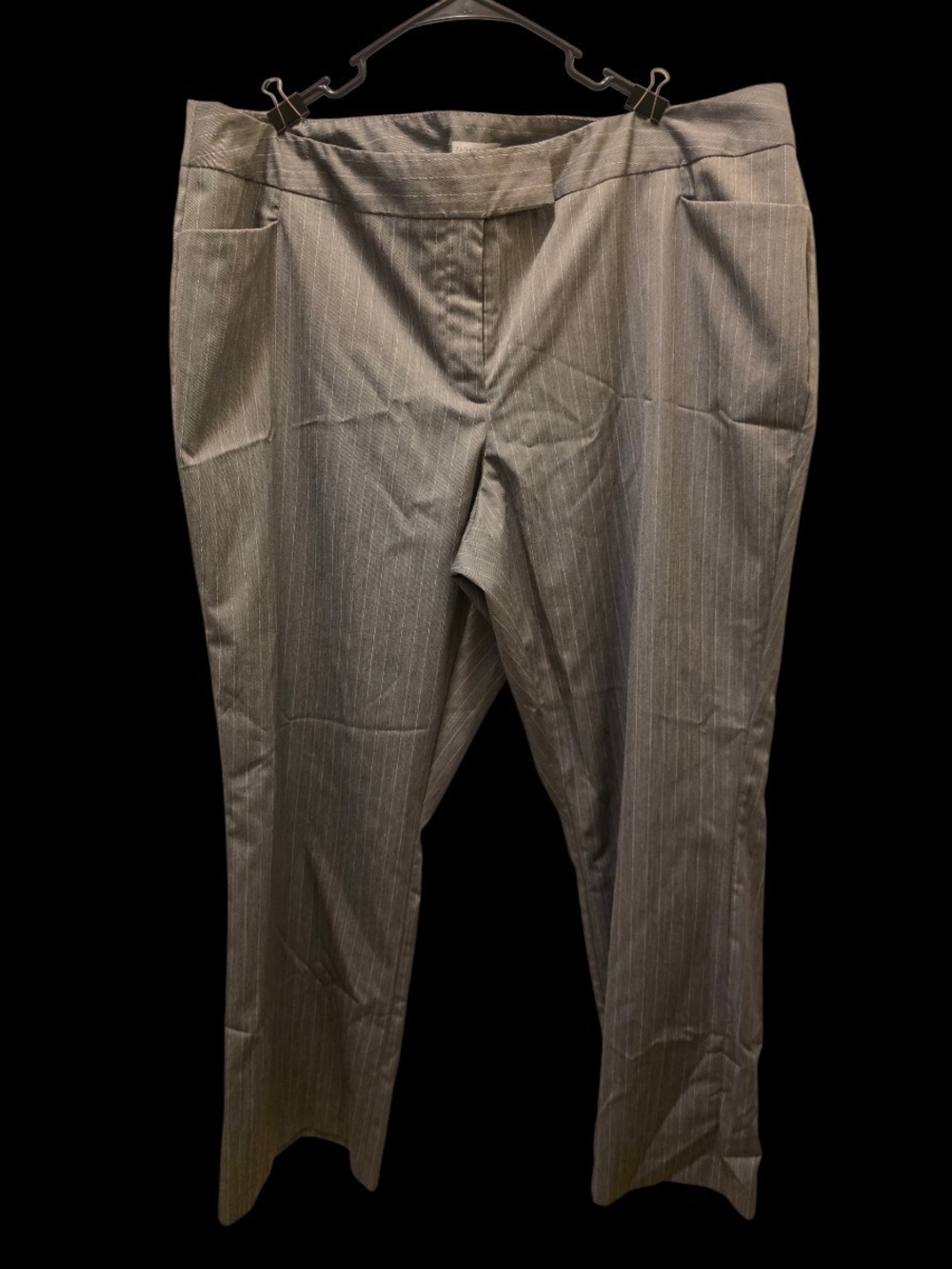 Fashion Bug Gray Pinstripe Dress Trousers